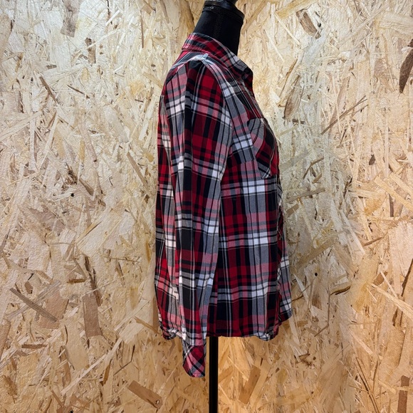 Northern Reflections Plaid Button Down Shirt Women’s Small Red Black Cotton - Picture 6 of 8